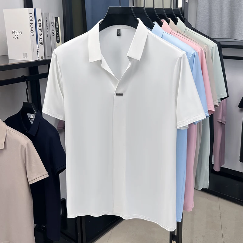 Men'S Polo Formal Wear - Business daily mens flat lapel short