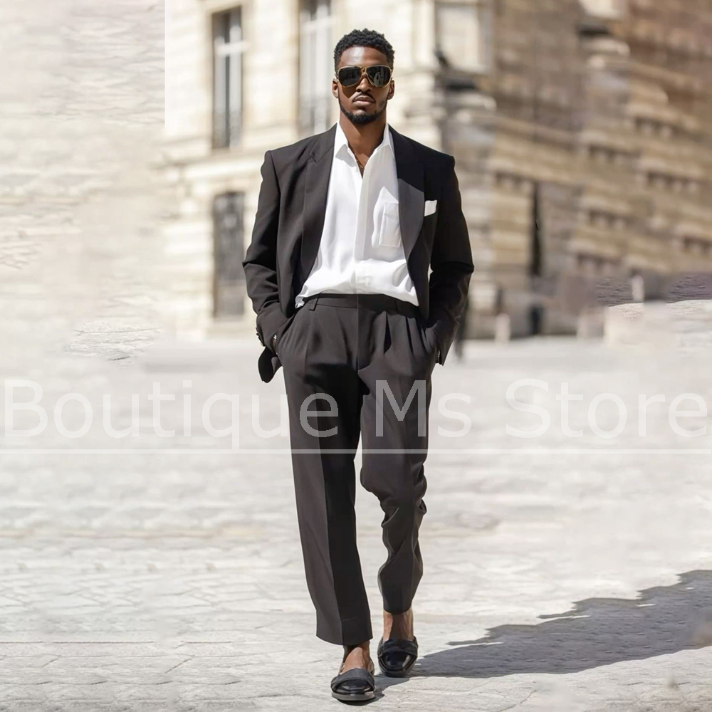 Men Formal Wear Brown - Dark Brown Men's Suit 2 Piece