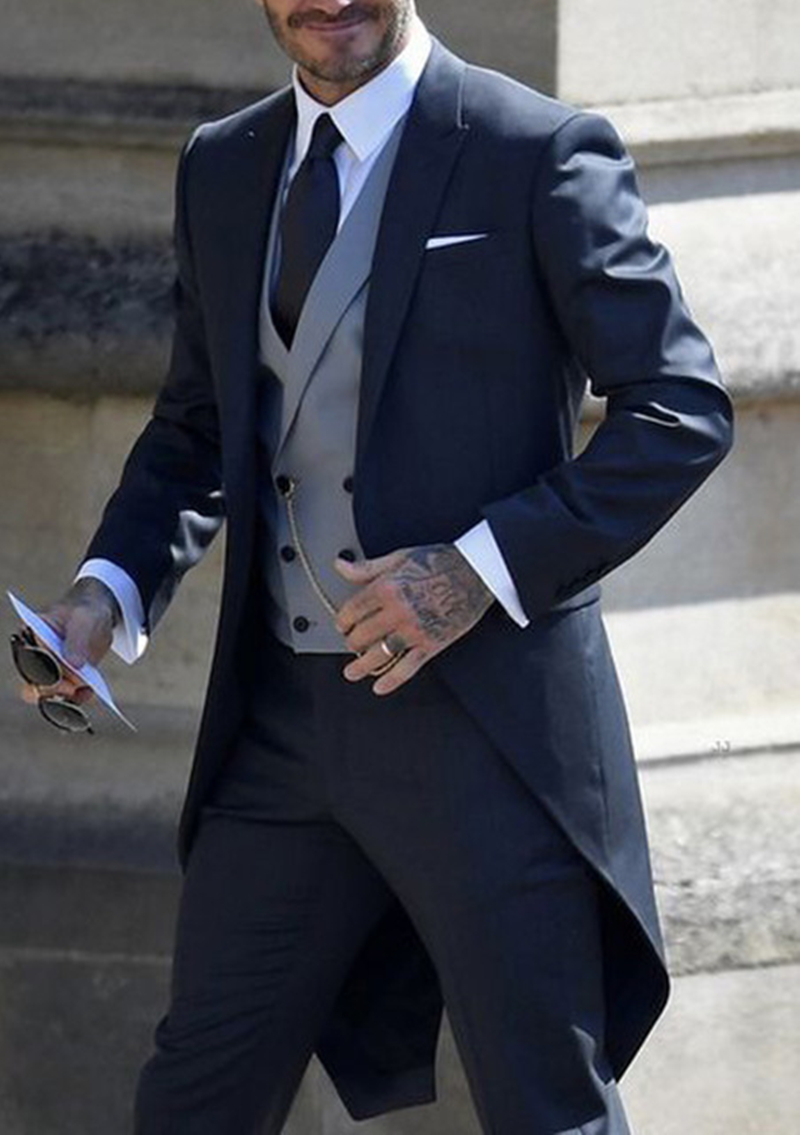 Men'S Used Formal Wear - Navy Men Tuxedos Tailcoat Formal Dress