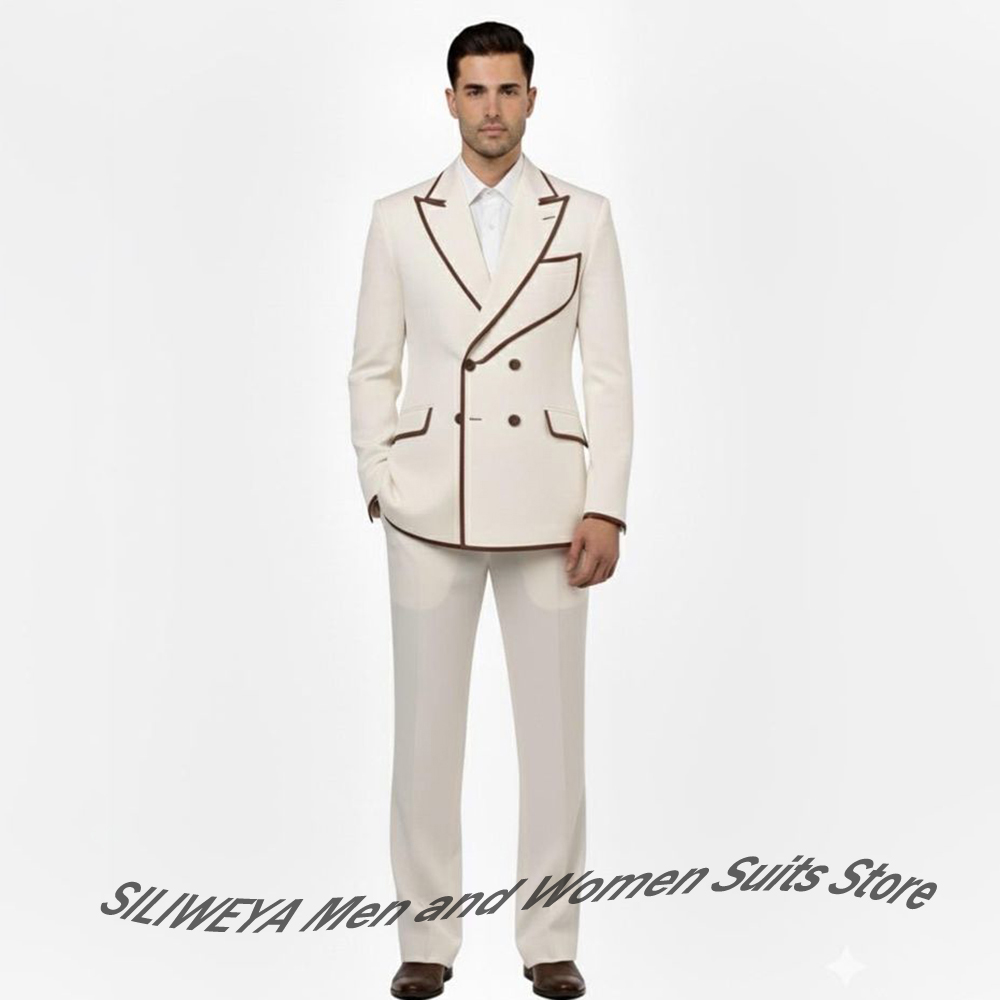 Stylish Men's Double-Breasted  - Men Formal Wear Brown 评论和价格