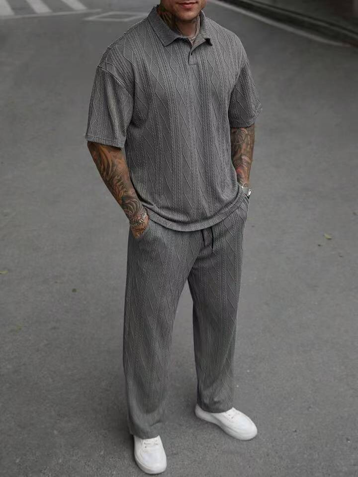 Men Jacquard Texture Knitted P - Men'S Polo Formal Wear 评论和价格