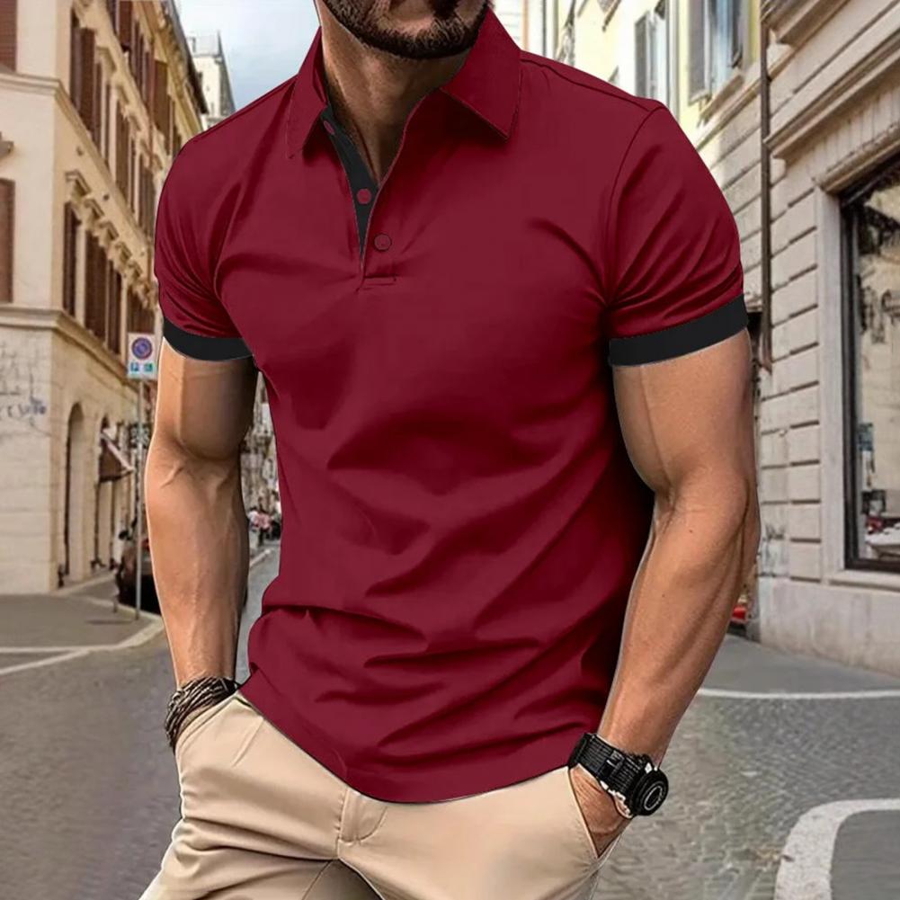 Men Tops Lapel Short Sleeve Ca - Men'S Polo Formal Wear 评论和价格