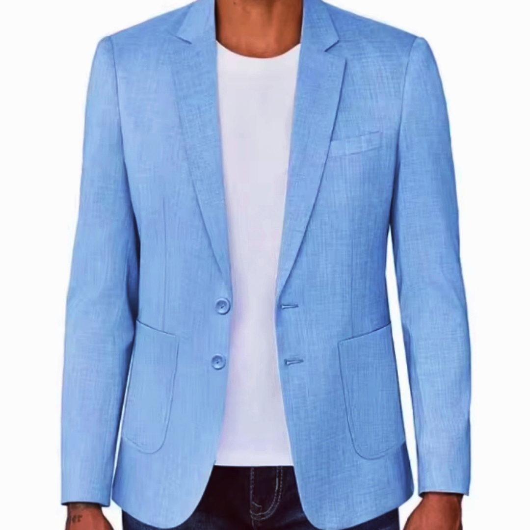 Slim Fit Men's Beige/Blue Line - Men Formal Wear Summer 评论和价格