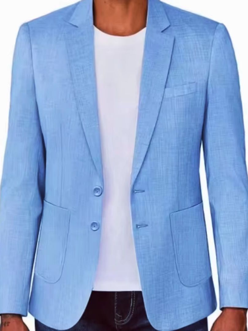 Slim Fit Men's Beige/Blue Line - Men Formal Wear Summer 评论和价格