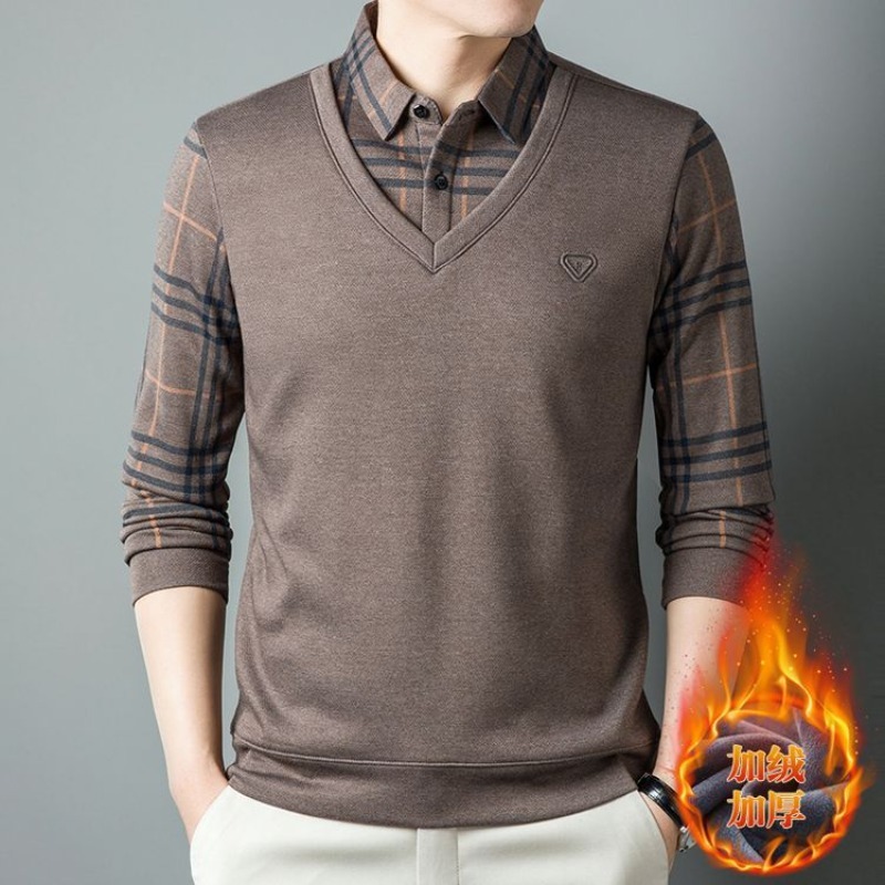 Men Fake Two Pieces Polo Shirt - Men'S Polo Formal Wear 评论和价格