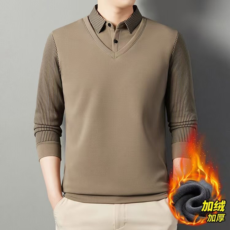 Men Fake Two Pieces Polo Shirt - Men'S Polo Formal Wear 评论和价格