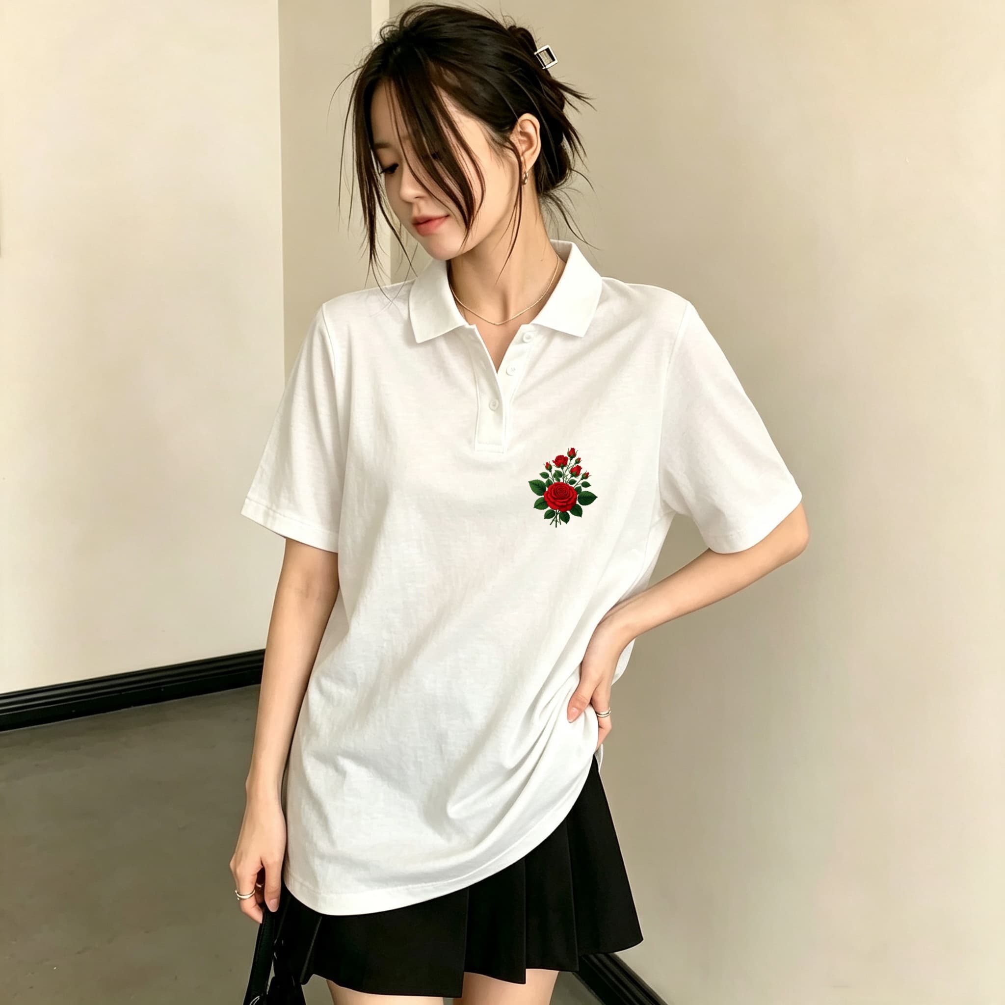 Simple Black Lapel Polo Shirt  - Men'S Polo Formal Wear 评论和价格